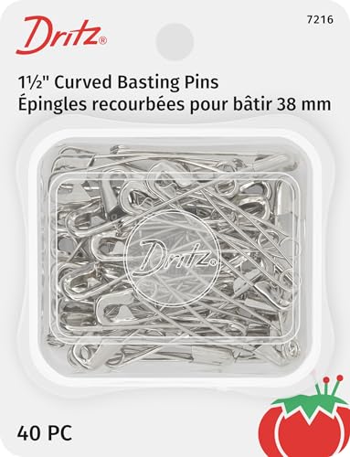 Dritz 83821 Curved Safety Pins Sicherheitsnadeln, nickel, Size 2, 40 stück von Dritz
