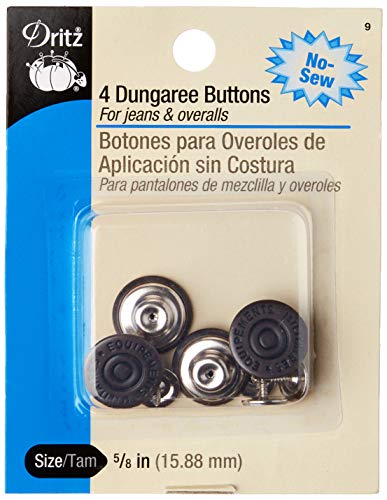 Dritz 9 Latzhosen-Knöpfe ohne Nähen, Kupfer, 5/8-Inch, 4 von Dritz