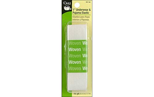 Dritz 9311W Unterwäsche und Pyjama, gewebt, elastisch, Weiß, 2,5 cm x 3,8 m von Dritz