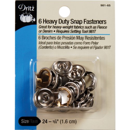 Dritz 981-65 Robuste Druckknöpfe, Nickel, Fleece, Size 24 (5/8-Inch), 6 von Dritz