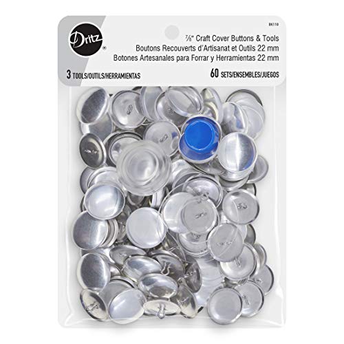 Dritz BLK110 Cover Kit Size 36 Includes Template, Tools & Buttons Verschlüsse, Metall, Nickel, 7/8", 60ct Dritz BLK110 Cover Kit Size 36 Includes Template, Tools & Buttons Verschlüsse, Metall, Nickel, 7/8", 60ct von Dritz