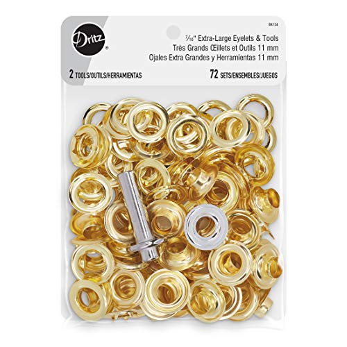 Dritz BK126 Extra Eyelets with Tools, Gold, 72 Sets Ösen, Messing, X-Large 7/16", stück Dritz BK126 Extra Eyelets with Tools, Gold, 72 Sets Ösen, Messing, X-Large 7/16", stück von Dritz