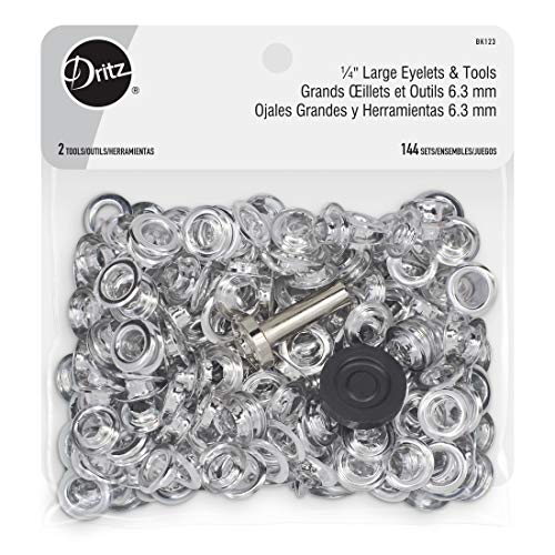 Dritz BLK123 1/4in Nickel Includes Eyelets and Tools Verschlüsse, Large 1/4" von Dritz