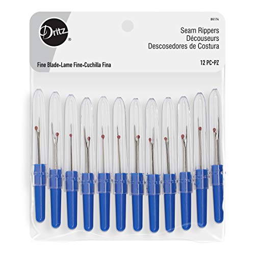 Dritz BLK174 Seam Ripper Small Blade Nähzubehör, Blau, 12 Pack von Dritz