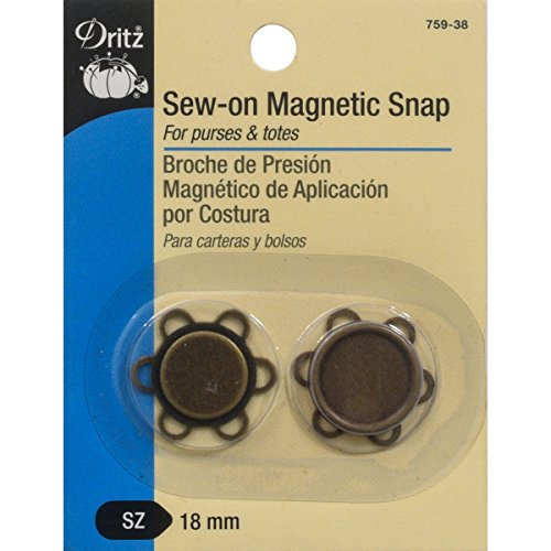 Dritz Blume Aufnäher magnetisch snap-Antique Messing, andere, Mehrfarbig von Dritz