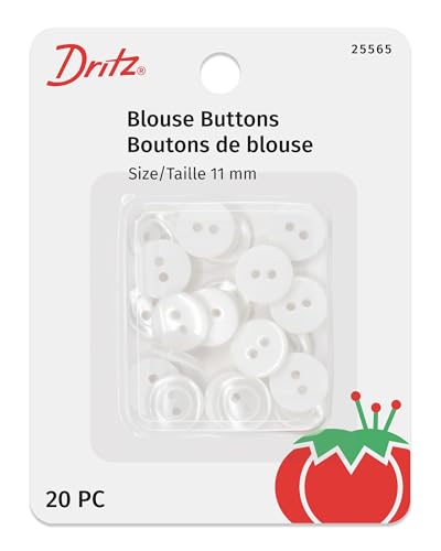 Dritz Bluse, weiße Perle, 11 mm, 20 Stück Hemdknöpfe, Anzahl von Dritz