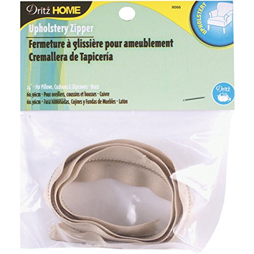 Dritz Brass Upholstery Zipper, 24" Polsterreißverschluss, acryl, beige, Inch, 3 von Dritz