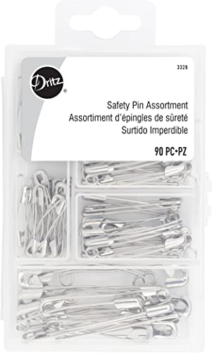 Dritz Curved Safety Pins with Storage Box, Assorted Sizes, Count Gewölbte Sicherheitsnadeln für Quilten, Sortiment, 90 Stück, Kunststoff, Edelstahl, Sortiert, Verschiedene Größen Dritz Curved Safety Pins with Storage Box, Assorted Sizes, Count Gewölbte Sicherheitsnadeln für Quilten, Sortiment, 90 Stück, Kunststoff, Edelstahl, Sortiert, Verschiedene Größen von Dritz