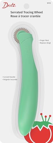 Dritz Ergonomic Serrated Tracing Wheel Ergonomisches Spurrad gezahnt, Kunststoff, grün, 1 Packung von Dritz