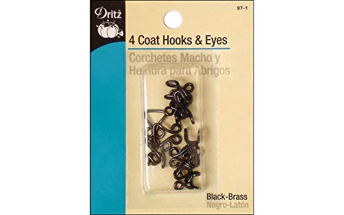 Dritz Garderobenhaken & Öse, 95 mm, 4 Stück, Schwarz von Dritz
