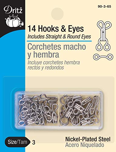 Dritz Hooks & Eyes Haken und Ösen, Nickel, Size 3 von Dritz