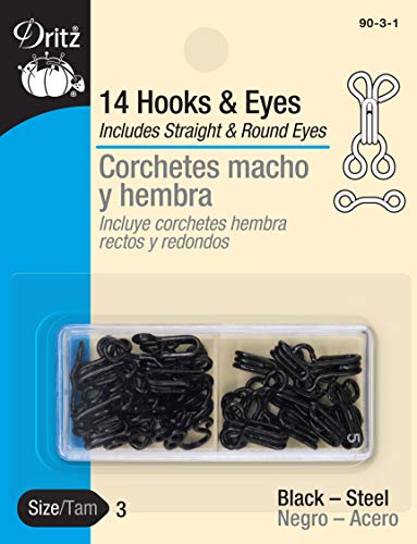 Dritz Hooks & Eyes Haken und Ösen, schwarz, Size 3 von Dritz