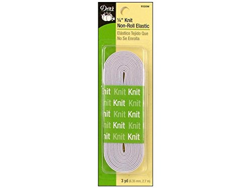 Dritz Knit, 0,6 cm x 2,7 m, Weiß Elastisches Strickgewebe, Polyester, 1/4-Inch by 3-Yard von Dritz