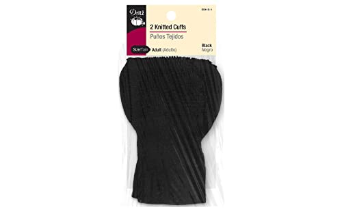 Dritz Knitted Cuffs, Adult Size, 2 Count, Black Strickbündchen, Polyester, Schwarz von Dritz