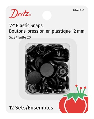 Dritz Kunststoff-Druckknöpfe, rund, schwarz, Größe 20, 12 Stück Dritz Kunststoff-Druckknöpfe, rund, schwarz, Größe 20, 12 Stück von Dritz