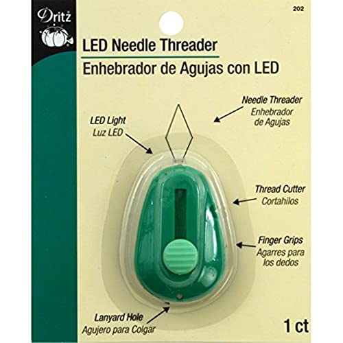 Dritz Kunststoff LED-beleuchteten Nadeleinfädler, grün von Dritz
