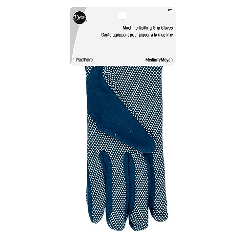Dritz Machine Grip, Blau, Medium, 1 Paar Quilt-Handschuhe, 2 Stück von Dritz
