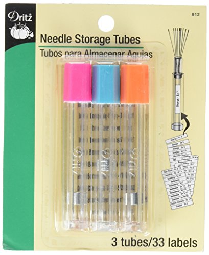 Dritz Needle Storage Tubes Nadelaufbewahrungsröhren, 3 Stück, Sonstige, farblos, 1 Pack von Dritz