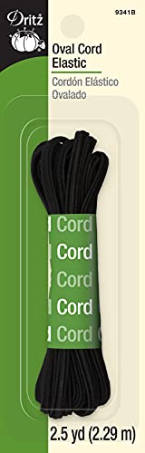 Dritz Oval Cord Elastic, 2-1/2-Yards, Black Elastische Kordel, Polyester, Schwarz Dritz Oval Cord Elastic, 2-1/2-Yards, Black Elastische Kordel, Polyester, Schwarz von Dritz