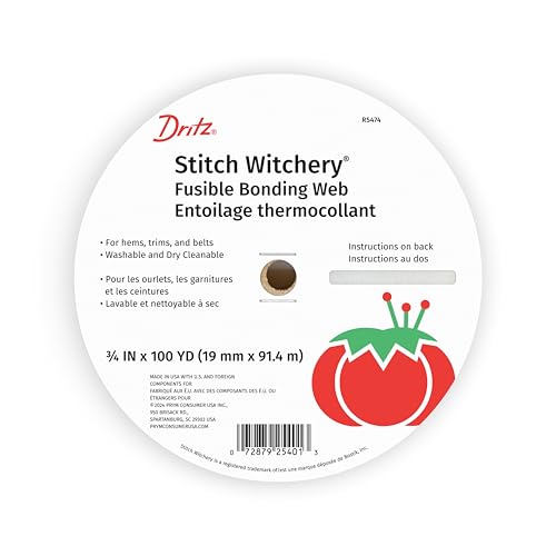 Dritz R5474 Stitch Witchery Fusible Bonding Web, Regular Weight, 3/4 Inch x 100 Yards, White Nähkleber, Schmelzbares Klebeband, weiß, 3/4-Inch X 100-Yards, 91 Meter von Dritz