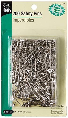 Dritz Safety Pins Sicherheitsnadeln, Legierter Stahl, Nickel, Size 2, 200 Dritz Safety Pins Sicherheitsnadeln, Legierter Stahl, Nickel, Size 2, 200 von Dritz