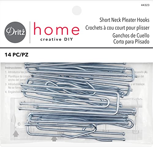 Dritz Short Neck Pleater Hooks Faltenlegehaken, Silber, 14-Piece von Dritz