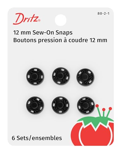 Dritz Snap Fasteners Druckknöpfe, schwarz, Size 2, 6 von Dritz