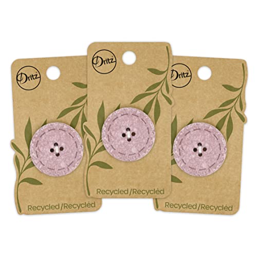 Dritz Stitch Mauve Knöpfe aus recycelter Baumwolle, 30 mm, 3 Stück Dritz Stitch Mauve Knöpfe aus recycelter Baumwolle, 30 mm, 3 Stück von Dritz