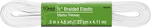 Dritz geflochtenes Gummiband 1/2-Inch by 4-1/2-Yard weiß von Dritz