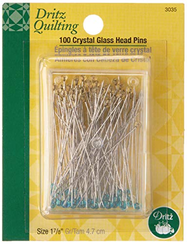 Dritz verschiedenen Quilting Kristall Glas Kopf pins-Size 30 100/Pkg von Dritz