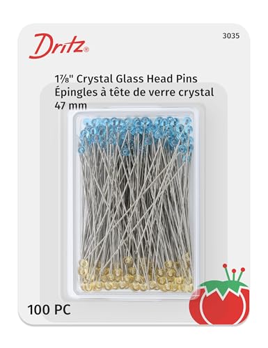 Dritz verschiedenen Quilting Kristall Glas Kopf pins-Size 30 100/Pkg von Dritz