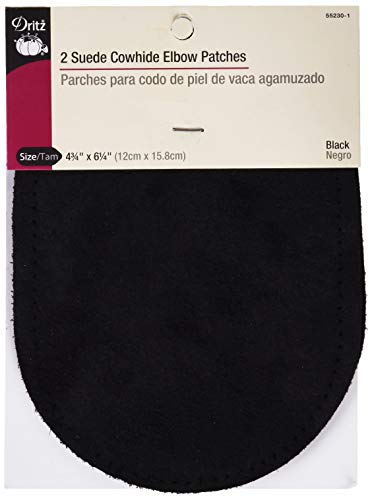 USA Produkt - Suede Kuhfell Elbow Patches 4-3/4 X6-8.5 2/PkBlack von Dritz