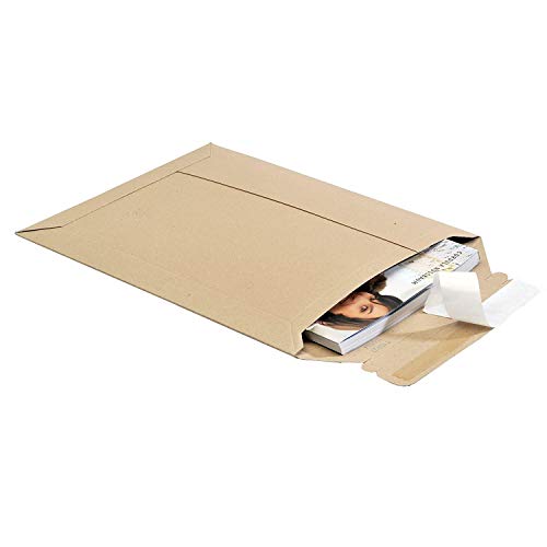 25 Versandtaschen aus Karton 250 x 353 mm bis 50 mm Vollhöhe ideal für DIN A4 Karton 440 Gramm/m2 braun Haftklebung für Dokumente Bücher Toppac tP335(25|Karton|A4) von DronePost