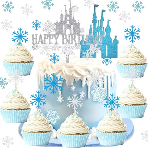 Drookaen Frozen Tortendeko, Schneeflocke, Happy Birthday, Acryl Glitter Schloss Tortendeko Cupcake Topper, Eiskönigin Cake Topper, Kuchen Deko für Mädchen Kinder Geburtstag Party Drookaen Frozen Tortendeko, Schneeflocke, Happy Birthday, Acryl Glitter Schloss Tortendeko Cupcake Topper, Eiskönigin Cake Topper, Kuchen Deko für Mädchen Kinder Geburtstag Party von Drookaen