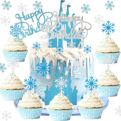 Drookaen Frozen Tortendeko, Schneeflocke, Happy Birthday, Glitter Schloss Tortendeko Cupcake Topper, Eiskönigin Tortendeko, Kuchen Deko für Mädchen Kinder Geburtstag Party Drookaen Frozen Tortendeko, Schneeflocke, Happy Birthday, Glitter Schloss Tortendeko Cupcake Topper, Eiskönigin Tortendeko, Kuchen Deko für Mädchen Kinder Geburtstag Party von Drookaen