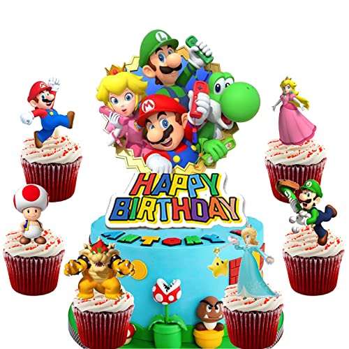 Geburtstag Tortendeko, Cupcake Toppers Happy Birthday Cake Deko, Muffin deko Geburtstag für Kinder Mädchen Junge Baby Showe von Drookaen