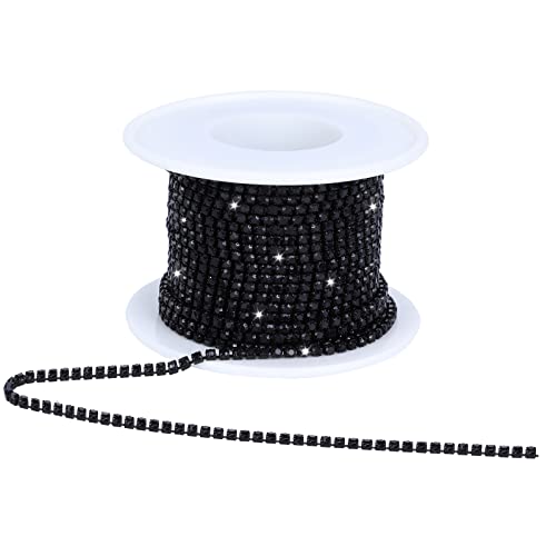 Dropower Kristall-Strass-Kettenbesatz, 9,1 m/Rolle mit 2 mm Strass-Banding-Klauen-Kette zum Nähen, Basteln, DIY-Dekoration, Schmuck, Kleidung, Schuhe, Schwarz Dropower Kristall-Strass-Kettenbesatz, 9,1 m/Rolle mit 2 mm Strass-Banding-Klauen-Kette zum Nähen, Basteln, DIY-Dekoration, Schmuck, Kleidung, Schuhe, Schwarz von Dropower