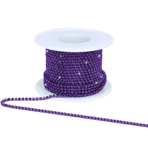 Dropower Kristallstrass-Kettenbesatz, 9,1 Meter/Rolle mit 2 mm Strass-Bänder-Kette zum Nähen, Basteln, Dekoration, Schmuck, Kleidung, Schuhe, Dunkelviolett Dropower Kristallstrass-Kettenbesatz, 9,1 Meter/Rolle mit 2 mm Strass-Bänder-Kette zum Nähen, Basteln, Dekoration, Schmuck, Kleidung, Schuhe, Dunkelviolett von Dropower