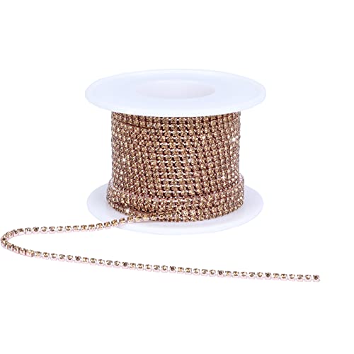 Dropower Strass-Kette mit Strassbesatz, 9,1 m/Rolle, 2 mm, zum Nähen, Basteln, Dekoration, Schmuck, Kleidung, Schuhe, Gold Dropower Strass-Kette mit Strassbesatz, 9,1 m/Rolle, 2 mm, zum Nähen, Basteln, Dekoration, Schmuck, Kleidung, Schuhe, Gold von Dropower