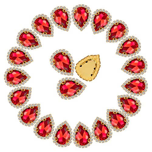 Dropower Strasssteine zum Aufnähen in Tropfenform, flache Rückseite, Kristall-Strass-Knöpfe mit Diamant-Gold-Krappenfassung, zum Nähen, Glassteine, für Handwerk, Kleidung, DIY-Schmuckherstellung, 14 x Dropower Strasssteine zum Aufnähen in Tropfenform, flache Rückseite, Kristall-Strass-Knöpfe mit Diamant-Gold-Krappenfassung, zum Nähen, Glassteine, für Handwerk, Kleidung, DIY-Schmuckherstellung, 14 x von Dropower