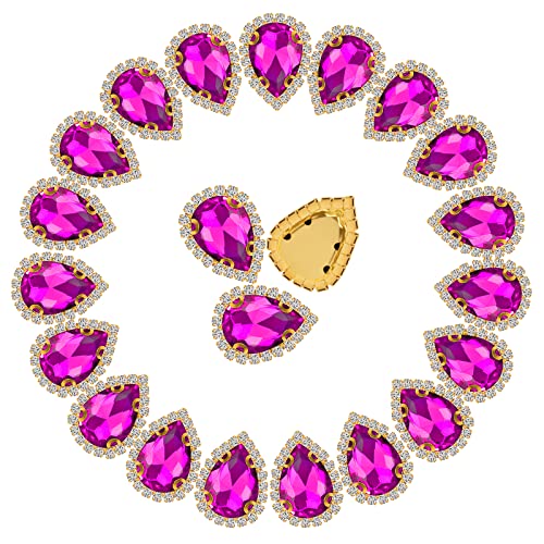 Dropower Strasssteine zum Aufnähen in Tropfenform, flache Rückseite, Kristall-Strass-Knöpfe mit Diamant-Gold-Krappenfassung, zum Nähen, Glassteine, für Handwerk, Kleidung, DIY-Schmuckherstellung, 14 x Dropower Strasssteine zum Aufnähen in Tropfenform, flache Rückseite, Kristall-Strass-Knöpfe mit Diamant-Gold-Krappenfassung, zum Nähen, Glassteine, für Handwerk, Kleidung, DIY-Schmuckherstellung, 14 x von Dropower