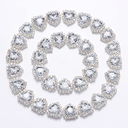 Herz-Strass-Knöpfe mit flacher Rückseite, 32 Stück, Herz-Anhänger für Nägel, zum Aufnähen, Strass-Verzierungen, Diamant-Kristall-Strasssteine für Hochzeit, Kleidung, Basteln, transparent, Weiß Herz-Strass-Knöpfe mit flacher Rückseite, 32 Stück, Herz-Anhänger für Nägel, zum Aufnähen, Strass-Verzierungen, Diamant-Kristall-Strasssteine für Hochzeit, Kleidung, Basteln, transparent, Weiß von Dropower