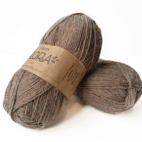 65 % Wolle 35 % Alpaka Garn, Tropfen Flora, 1 oder Superfine, Griffgewicht, 4-lagig, 230 Yards pro Knäuel 08 Braun 65 % Wolle 35 % Alpaka Garn, Tropfen Flora, 1 oder Superfine, Griffgewicht, 4-lagig, 230 Yards pro Knäuel 08 Braun von Drops