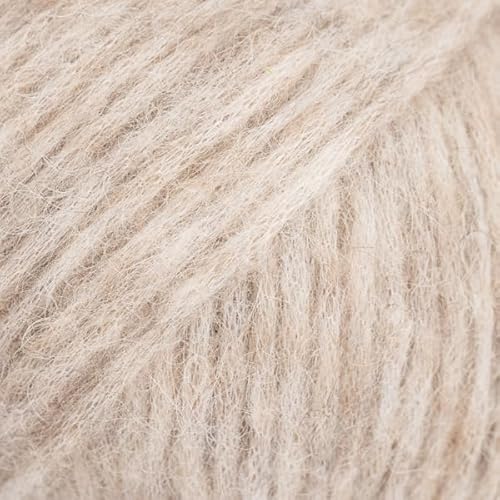 Baby-Alpaka- und Merinowolle, 4 Medium, Kammgarn, Aran, Drops Air, 50 g, 164 m (55 Hellbeige) von Drops