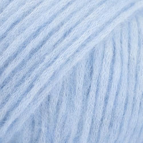 Baby Alpaka und Merinowolle Garn, 4 Medium, Kammgarn, Aran, Drops Air, 50 g, 164 Yards (36 Hellblau) von Drops