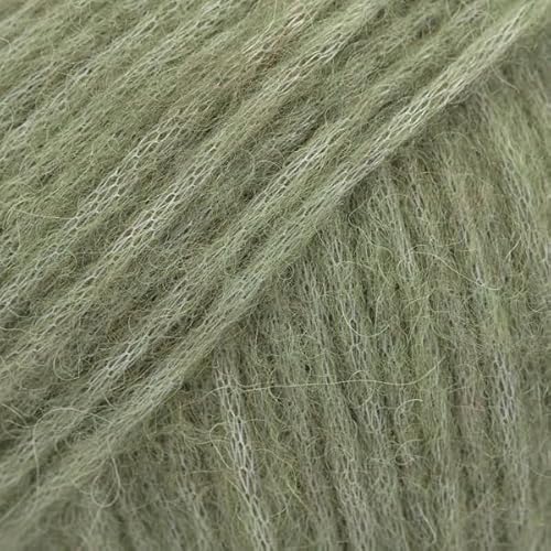 Baby Alpaka und Merinowolle Garn, 4 Medium, Kammgarn, Aran, Drops Air, 50 g, 164 Yards (48 Antique Green) von Drops