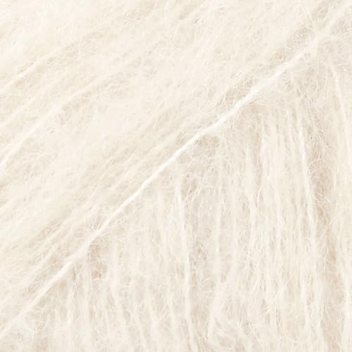 Drops Brushed Alpaca Silk color 1 natur, 25g Lacegarn mit Seide und gebürsteter Alpakawolle, flauschig weich von Drops