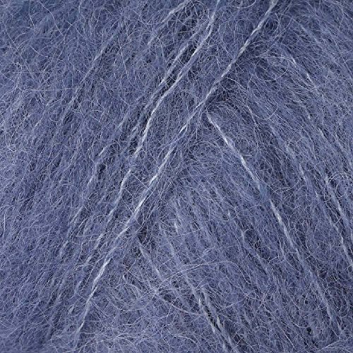 Drops Brushed Alpaca Silk color 13 jeansblau, 25g Lacegarn mit Seide und gebürsteter Alpakawolle, flauschig weich von Drops