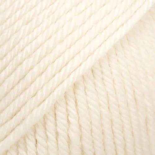 Drops Daisy 100 % Merinowolle, Garn zum Stricken und Häkeln, 3 oder leicht, DK, leichtes Kammgarn, 51 g, 120 Meter pro Knäuel, 1 x 50 g (01 Off White) von Drops
