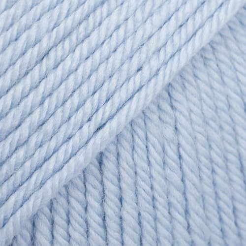 Drops Daisy 100 % Merinowolle, Garn zum Stricken und Häkeln, 3 oder leicht, DK, leichtes Kammgarn, 51 g, 120 Meter pro Knäuel, 1 x 50 g (10 hellblau) von Drops